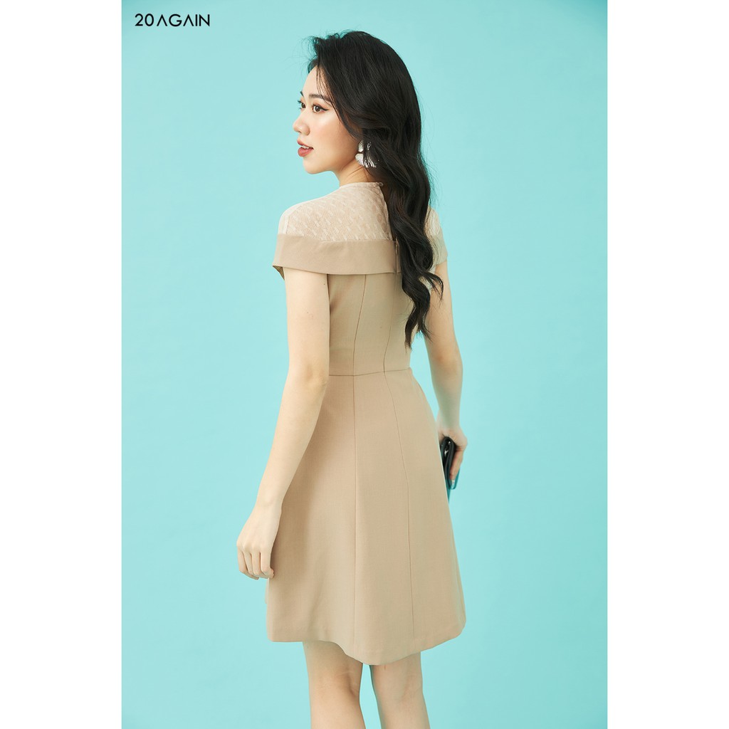 Đầm Xòe Phối Lưới 20AGAIN DEA1077 | BigBuy360 - bigbuy360.vn