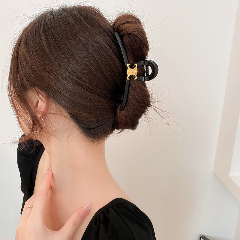 Dây Buộc Tóc Họa Tiết Chữ Hình Học Đơn Giản Phong Cách Pháp Cổ Điển Dễ Phối Đồ