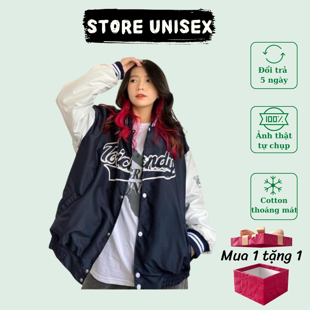 Áo Khoác Boomber TORICNDY Chất Liệu Gió Cao Cấp 2 Lớp Siêu Nhẹ, Áo Khoác Gió A006 Unisex Nam Nữ Form Rộng Phong Cách Hàn