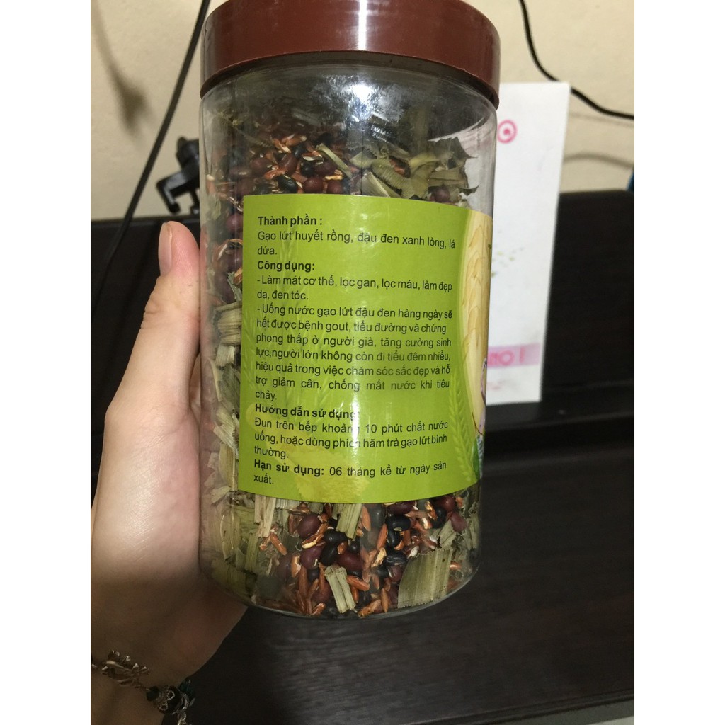 2 hộp trà gạo lứt đậu đen đậu đỏ lá dứa #nước_gạo_lứt_rang_tay_dưỡng_nhan_mát_gan