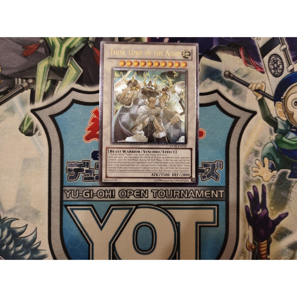 Thẻ bài Yugioh chính hãng Thor, Lord of the Aesir - STOR-EN038 - Ultimate Rare Unlimited