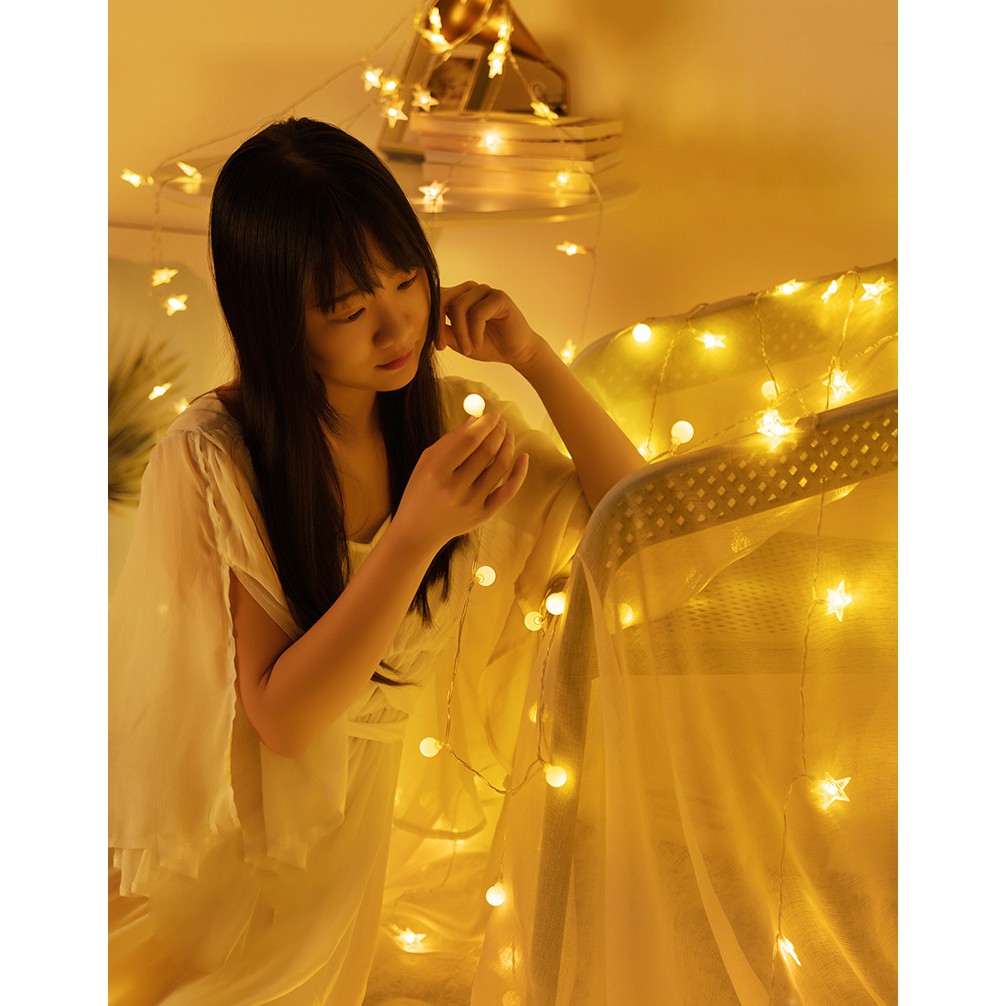 [Có Sẵn 3M] Dây Đèn Led Hình Ngôi Sao Trang Trí Phòng Ngủ Một Màu - Đèn Đom Đóm Trang Trí Nhà Cửa | BigBuy360 - bigbuy360.vn