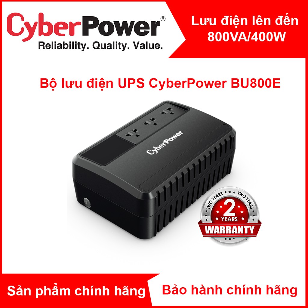 Bộ lưu điện UPS CyberPower BU800/BU800E - 800VA/480W - Chính hãng new 100%(đã có ắc quy)