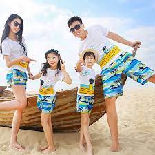 Quần đi biển gia đình chất cotton lụa nhiều hoa quần đùi đi biển 23thang9 boutique