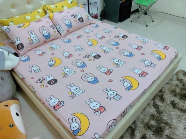 com bo 2 bộ ga gối lá chuối nâu+ lá trắng | BigBuy360 - bigbuy360.vn