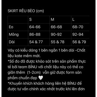 Chân váy rêu bèo tà xéo
