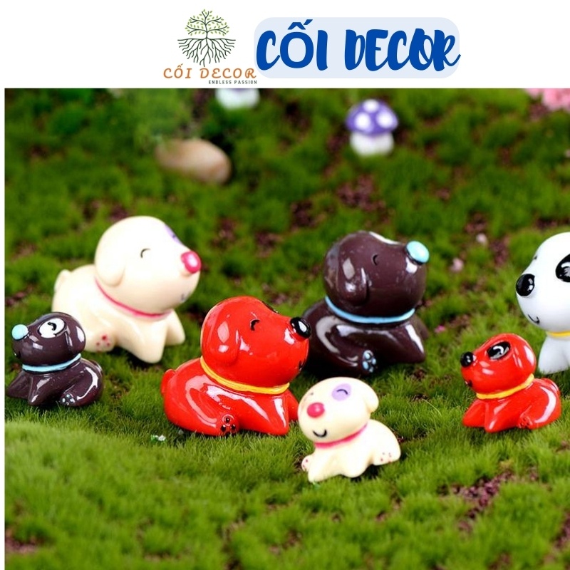 Tiểu cảnh Terrarium ❤️ Chó đốm tiểu cảnh trang trí sen đá, sân vườn, bể cá, bể terrarium