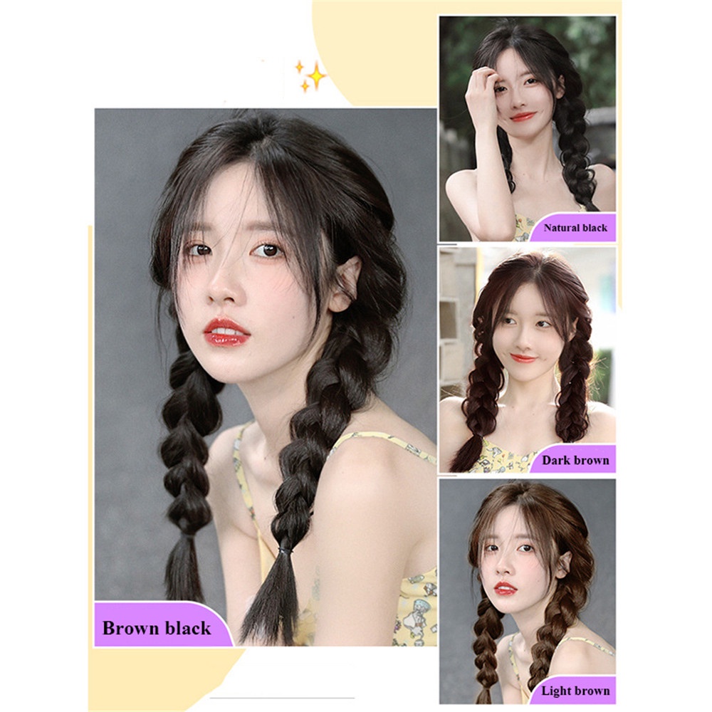 1 Tóc Giả Thắt Bím Đuôi Ngựa Dạng Xoắn Dễ Thương Cho Nữ Hóa Trang