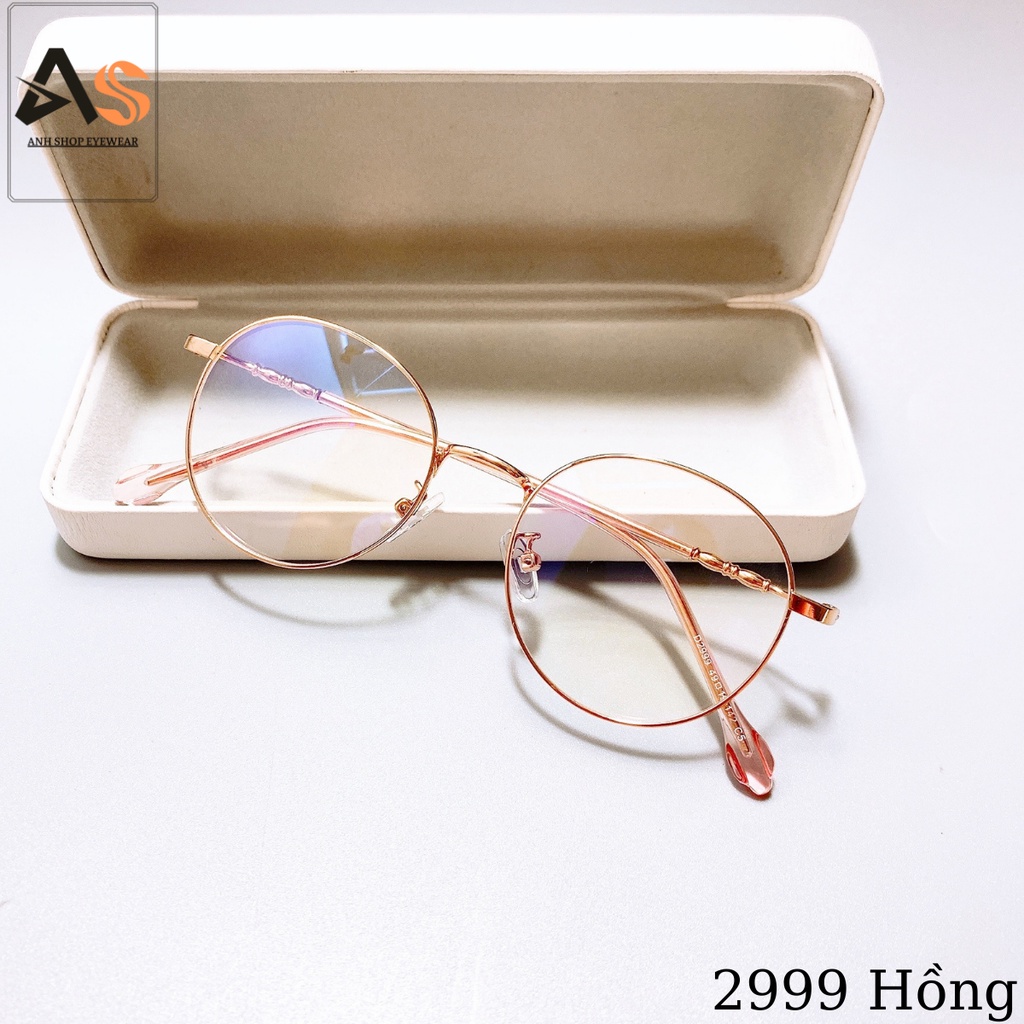 Gọng kính cận tròn chất liệu kim loại nhỏ xinh nhận hỗ trợ cắt mắt cận viễn loạn 2999A