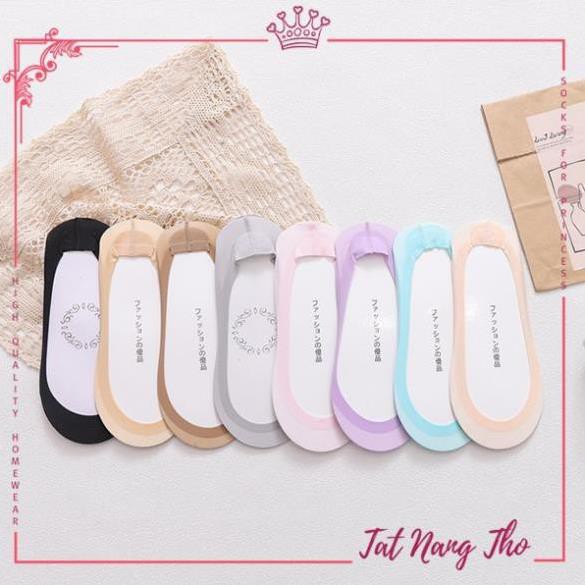 𝐑ẻ Set tất lười nữ 8 đôi màu pastel chất lụa mịn chảy trên da khoét sâu thoải mái đi giày cao gót SD54 * ˇ