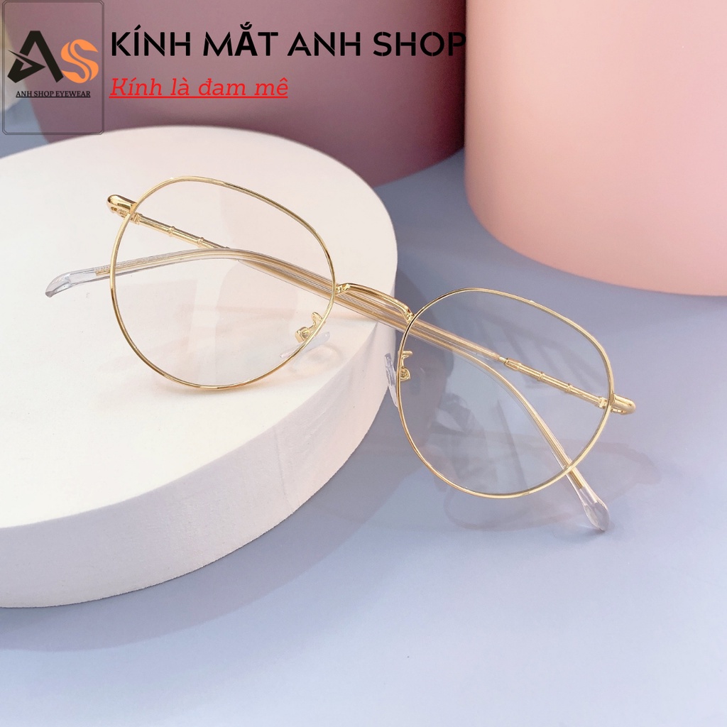 Kính tròn thời trang nam nữ kiểu dáng thanh mảnh dễ ôm mặt chất liệu kim loại 2998