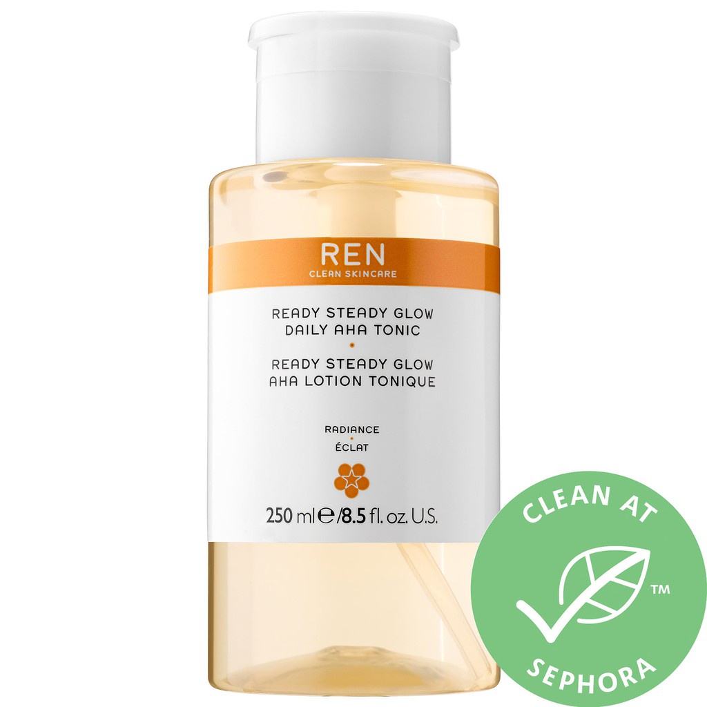 🌿 Toner Tẩy Da Chết Làm Sáng Da REN Clean Skincare Ready Steady Glow Daily AHA Toner