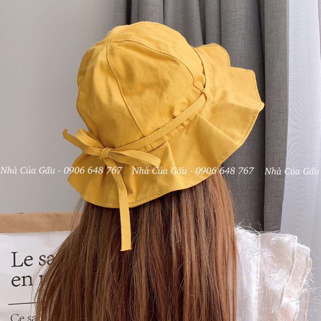 Mũ bucket nữ phối nơ tinh tế siêu yêu luôn