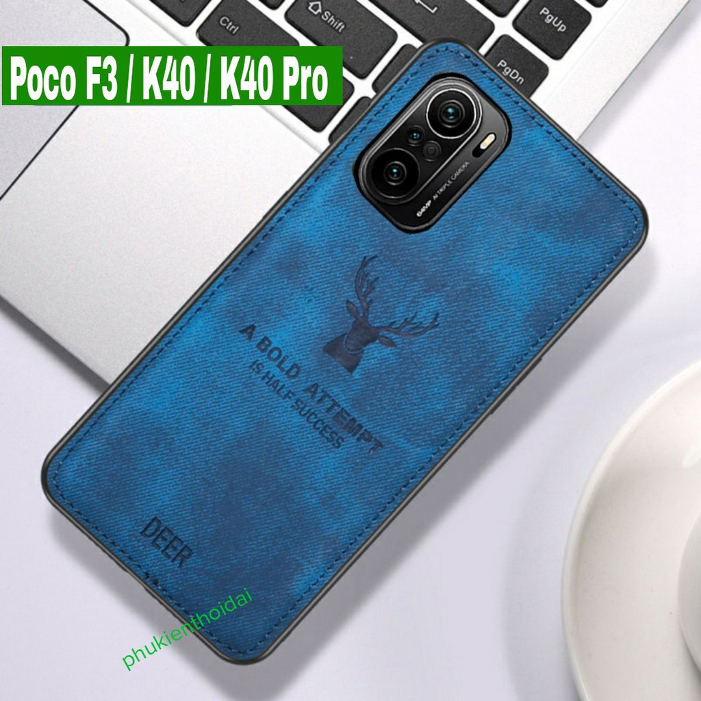 Ốp lưng Redmi K40 / K40 Pro / Poco F3 / K50 / K50 Pro / K50 Ultra / K60 / K60 Pro vải hình hươu nai thời trang cao cấp