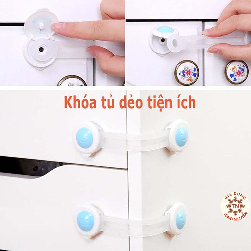 Khóa Giây Cửa Tủ Lạnh Mini, khóa tủ vải đựng quần áo, tủ nhựa, tủ giày gỗ thông minh siêu bền [KHOÁ TỦ DẺO]