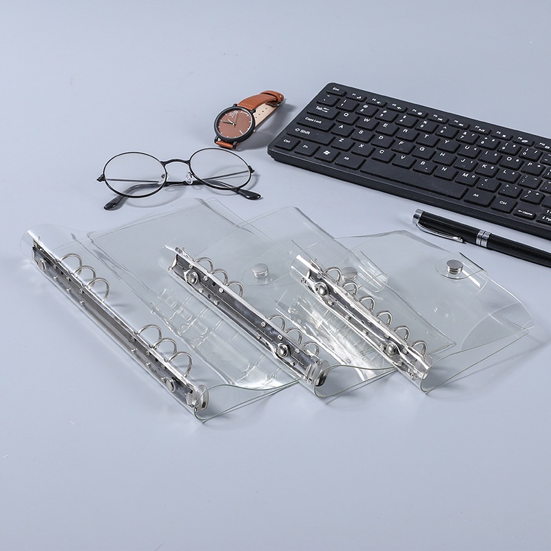 Bìa Bọc Sổ Tay Trong Suốt Bằng PVC Có Vòng Xỏ