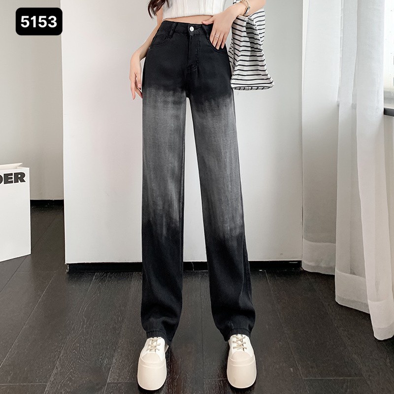 [ VIDEO+FREESHIP ] QUẦN JEANS ỐNG RỘNG NỮ LƯNG CAO LOANG TRẮNG GIỮA MÀU XÁM LAI CUỐN DÀY DẶN MỀM MỊN SIÊU THOÁNG MÁT