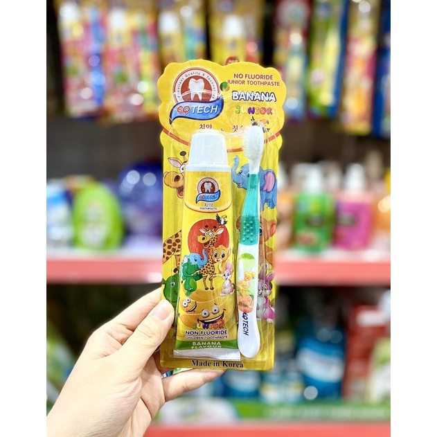 BỘ BÀN CHẢI VÀ KEM ĐÁNH RĂNG TRẺ EM EQ TECH HÀN QUỐC