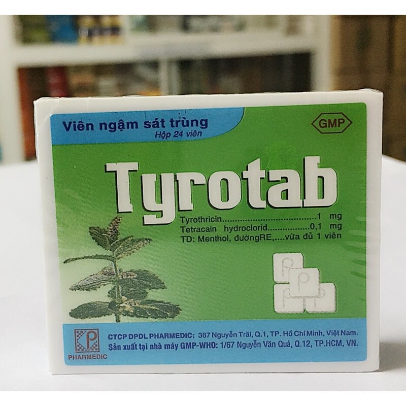 Viên ngậm ho Tyrotab hộp 24v