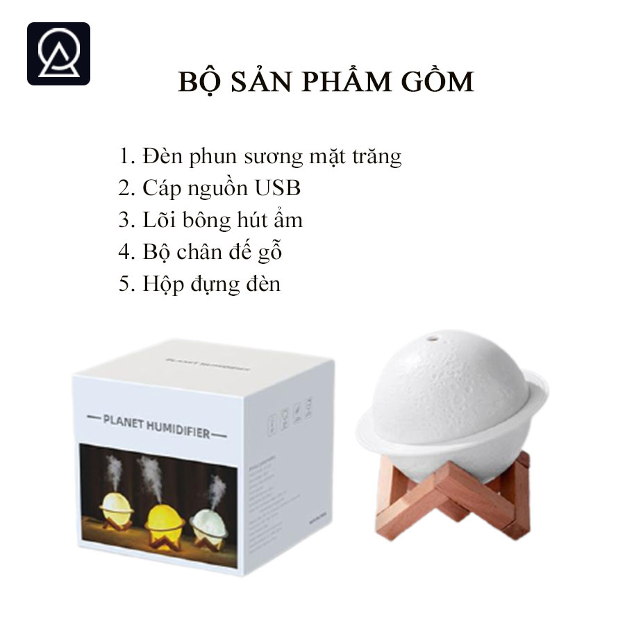 Đèn Ngủ Mặt Trăng Cực Xinh - Đèn Phun Sương Tạo Ẩm Cho Phòng Điều Hòa