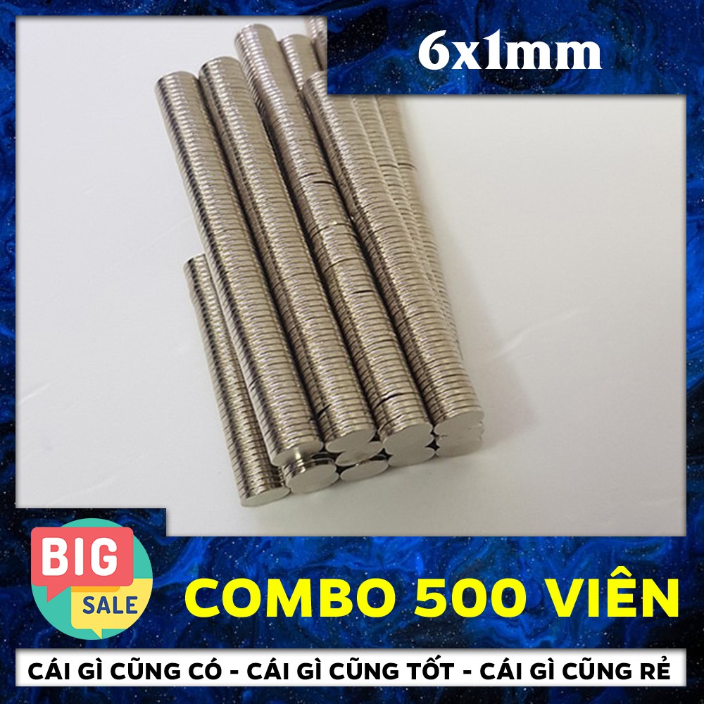 [Xả Kho] Combo 500 Viên Nam Châm Tròn Vĩnh Cửu 6x1mm