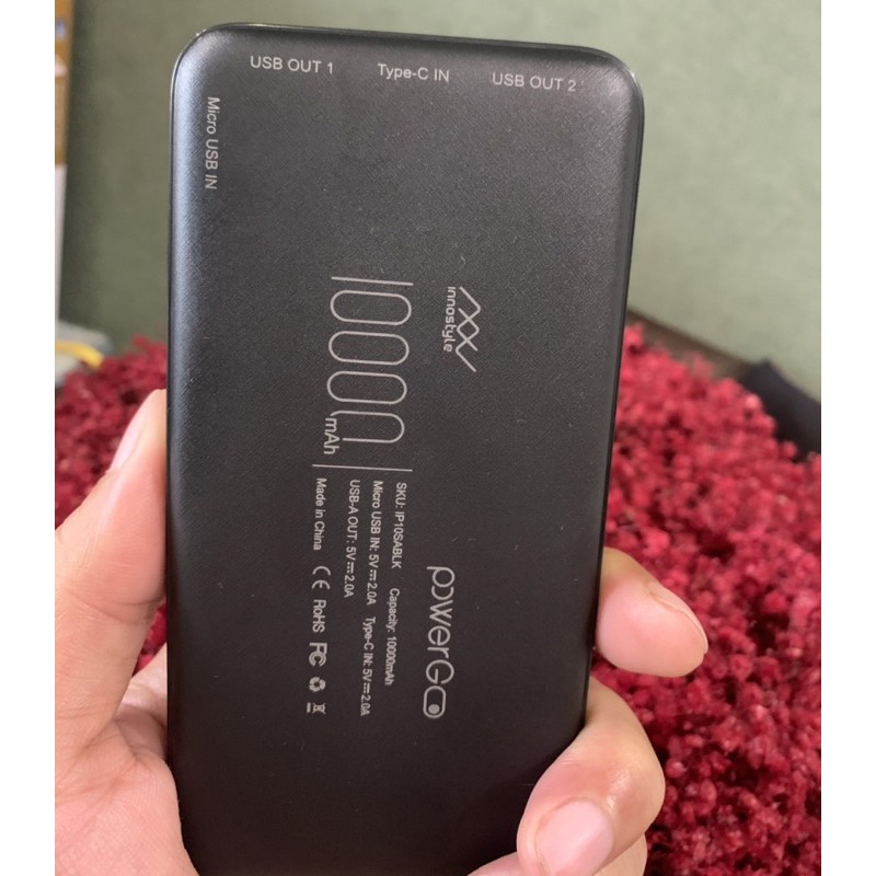 Pin sạc dự phòng INNOSTYLE POWERGO SMART AI 10000mAh 02 cổng USBA 10W