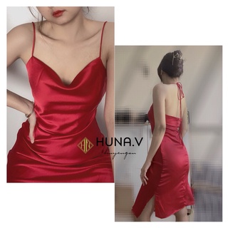 Váy Lụa Cổ Đổ 1 lớp- Ảnh Thật Tự Chụp