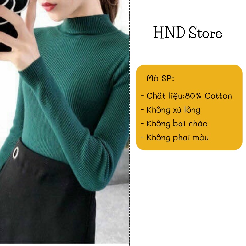 Áo len dài tay dáng ôm màu trơn cổ 3 phân  thời trang thu đông cho nữ HNDAL01 | BigBuy360 - bigbuy360.vn
