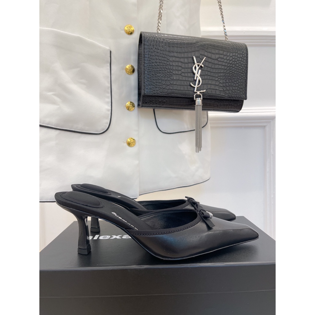 Giày cao gót nữ da thật thời trang cao cấp Alexander Wang phong cách quyến rũ, thời thượng