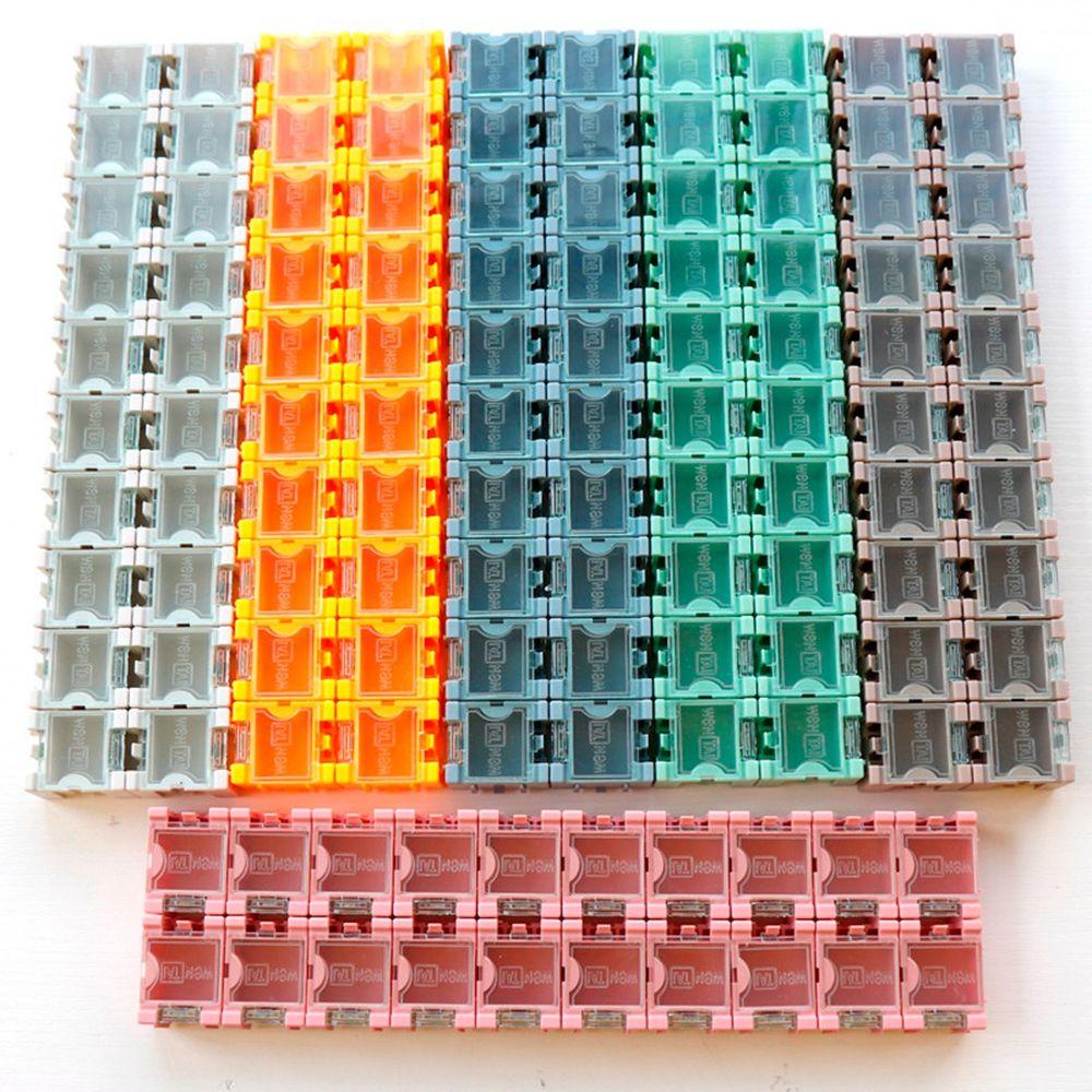 Bộ 5 / 10 / 20 Hộp Đựng Linh Kiện Điện Tử 8 Màu Tùy Chọn Ốp