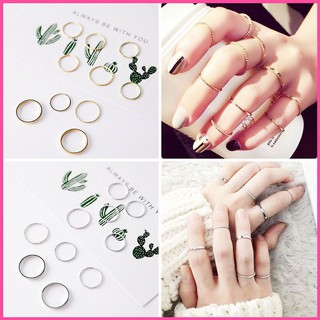 Set 10 Nhẫn nữ trơn, kiểu dáng basic đeo đốt, ngón tay 💫 FREE SHIP 💫