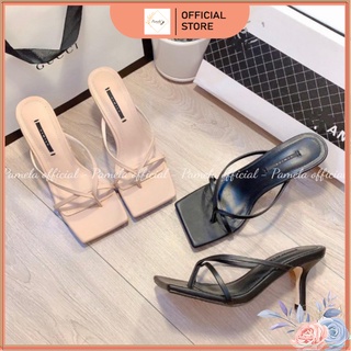 PAMELA - Guốc Kẹp Xỏ Ngón Quai Mảnh Phối Dây Ngang Nữ Tính 2022 (5cm) - G02