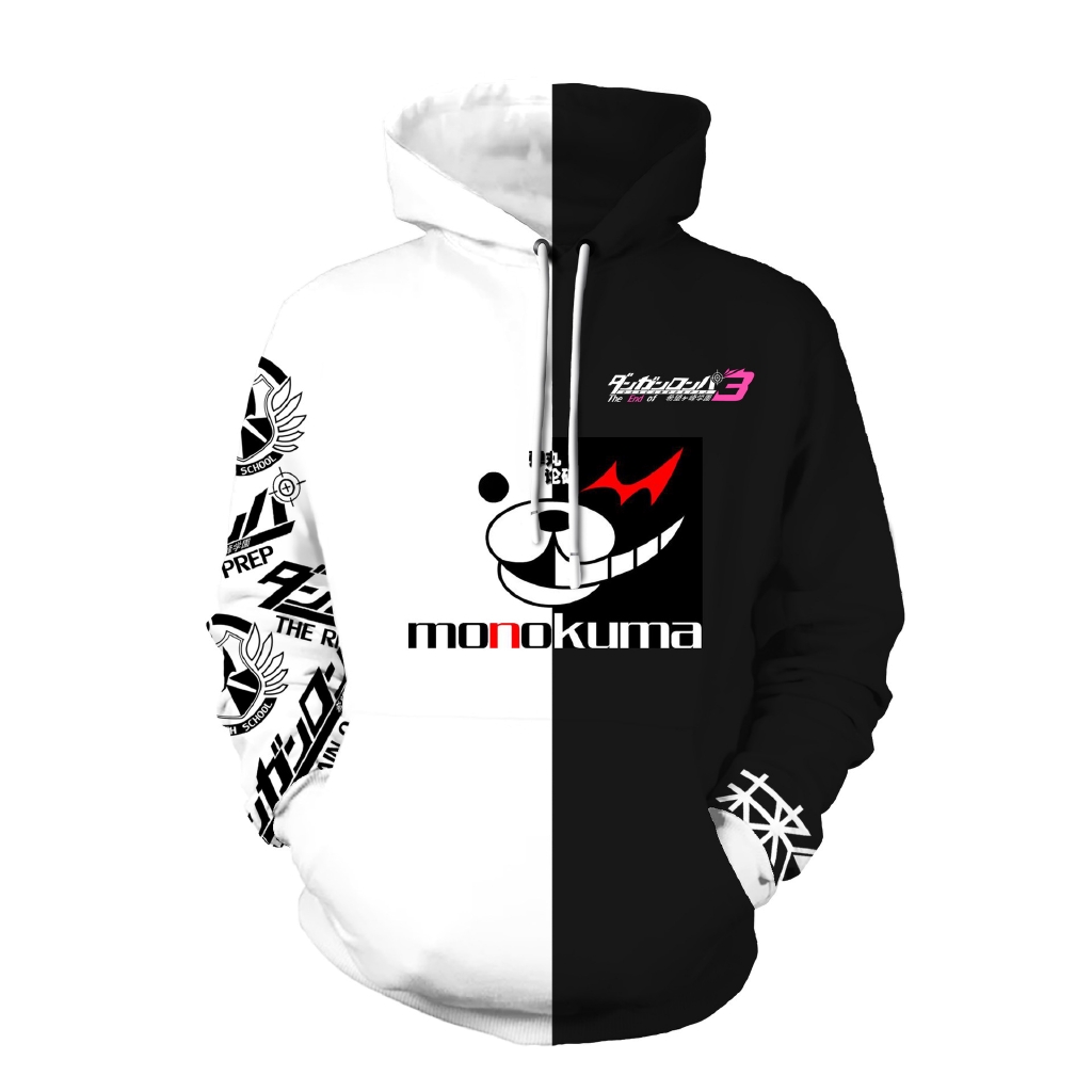 Áo Khoác Hoodie Hình Gấu Monokuma Trắng Và Đen Trong Game Danganronpa: Trigger Happy Havoc Trên Hệ Máy PSP