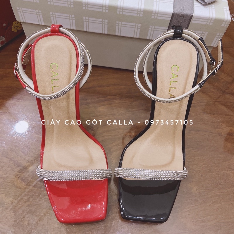 sandal đính đá đủ màu (đen, đỏ, nude, bạc) cao 7cm đến 12cm