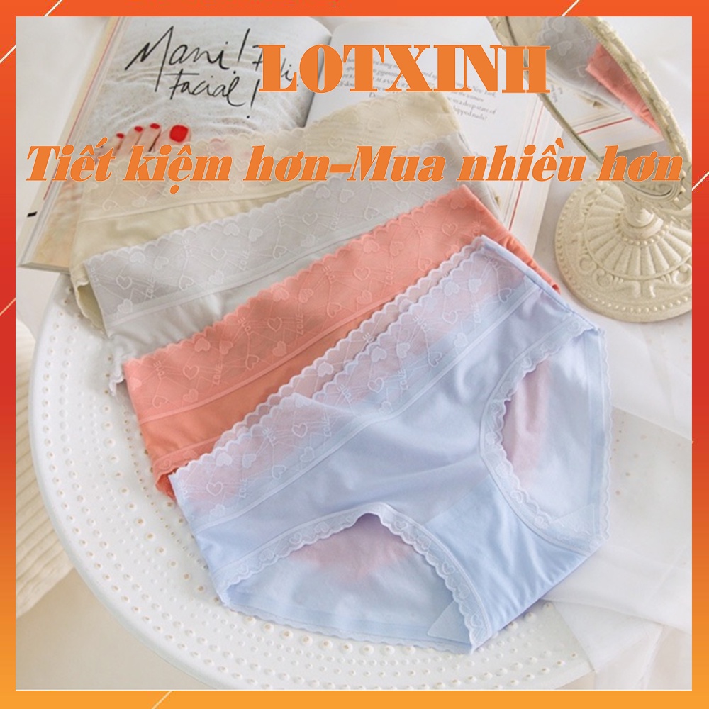 [HỘP 5] Quần Lót Nữ Lụa Băng Mỏng Cao Cấp Sexy Quần Chip Nữ Mềm Mịn Phối Cạp Ren Tim Mềm Mại LOTNU13