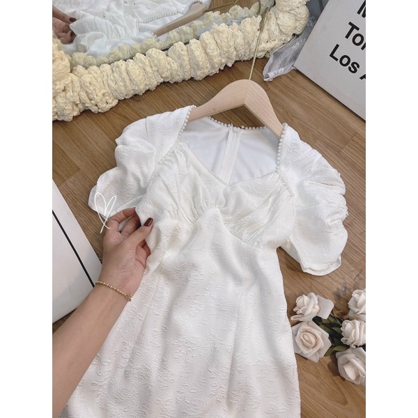 ĐẦM NHÍU TAY MIDI RÃ NGỰC CHẠY HẠT