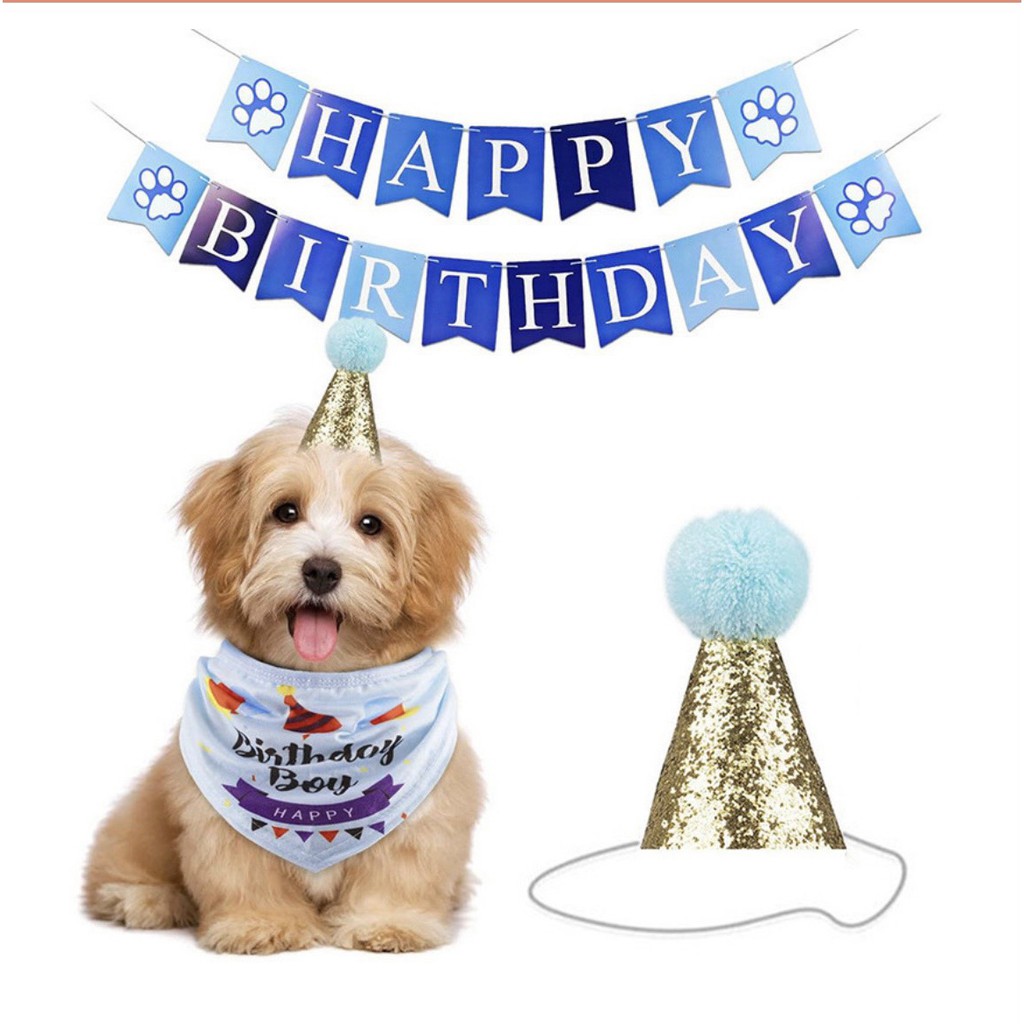 Dây chữ happy birthday trang trí sinh nhật cho thú cưng