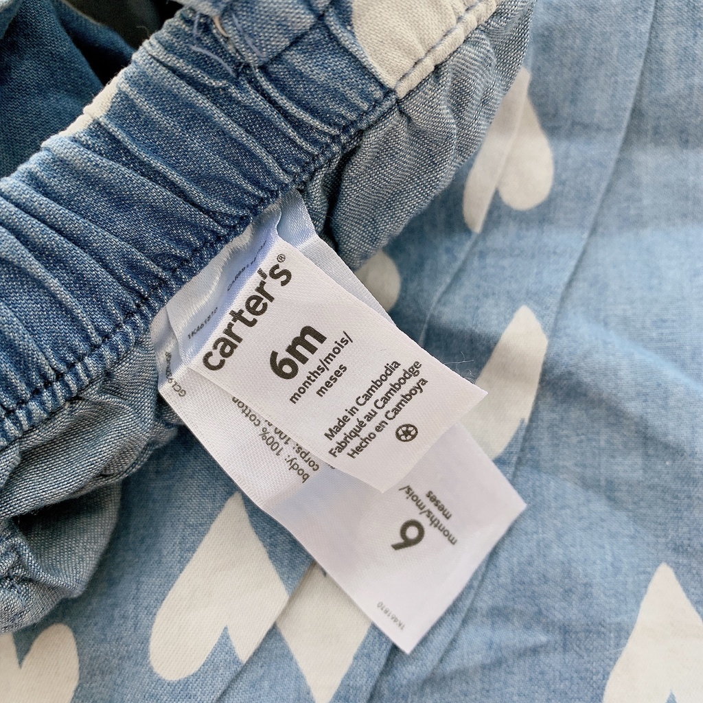 Body đùi chip chất denim xịn mềm mát, size 3-6 tháng