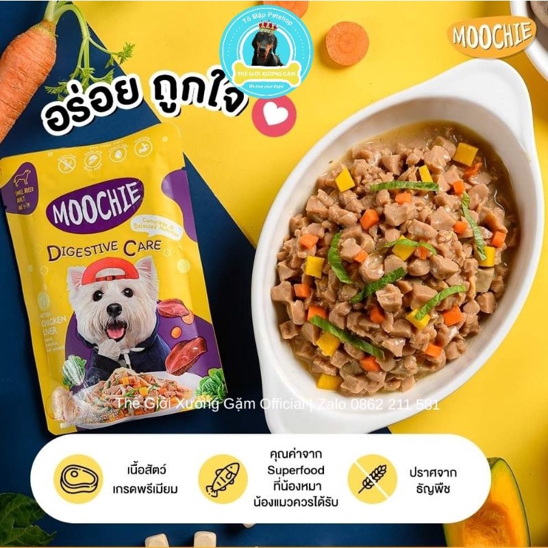 [HSD2024] PATE MOOCHIE DINH DƯỠNG CHO CHÓ TÚI/CUP 85GR