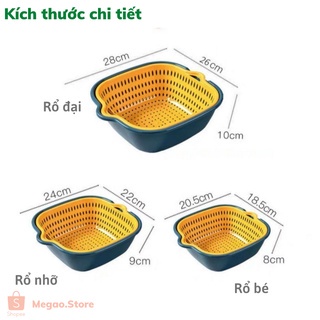 (hàng hót,chất lượng)Bộ 6 rổ rửa kèm chậu - rổ rửa rau củ quả tiện dụng