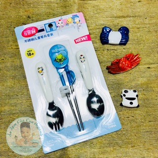 Bộ thìa nĩa đũa inox cho bé