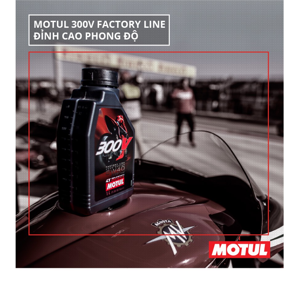 1,1L Nhớt Motul 300V 10W40 Tem 3 Lớp Cao Cấp Cho Exciter, Winner, Sonic, ...