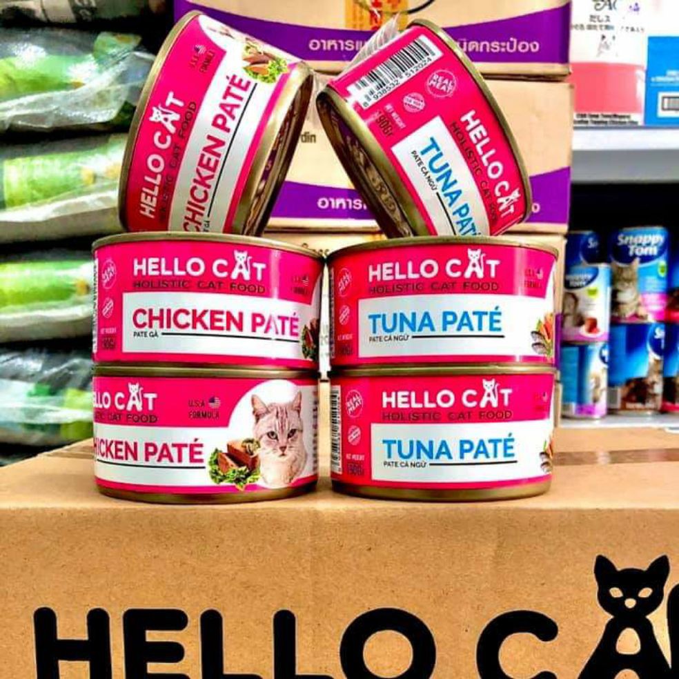 🧧[SALE TẾT] 🧧 Combo Pate cho mèo Hello Cat (190g) &amp; 3 gói Pate Ciao (150g)