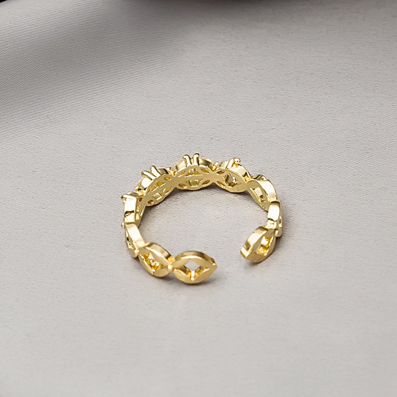 Nhẫn hở đính đá zircon ngọc trai nhân tạo phong cách Hàn Quốc sang trọng thời trang cho nữ