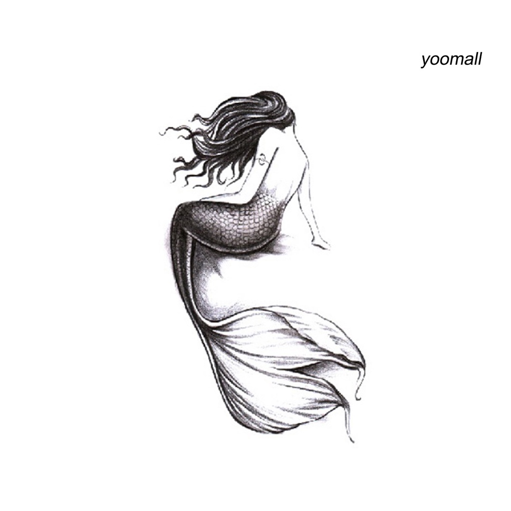 [Hàng mới về] Hình Xăm Dán Tạm Thời Chống Nước Chống Mồ Hôi Hình Nàng Tiên Cá Thời Trang