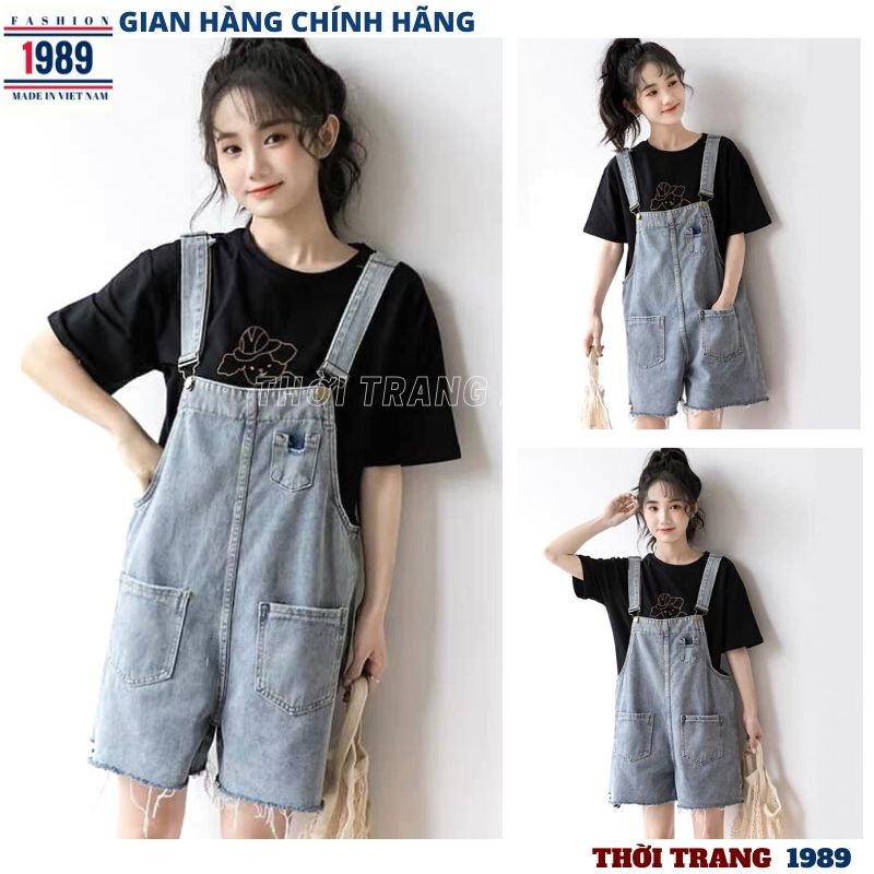 Quần yếm jeans bò short kiểu dáng hàn quốc kute dễ thương ,lửng trẻ chung năng động đi chơi rất xinh -PHƯƠNG VŨ 1989