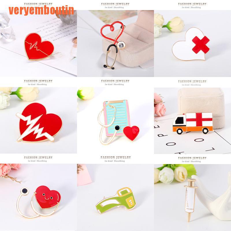 Ghim Cài Áo Hình Ống Nghe Nhịp Tim Thời Trang Cho Nam Nữ