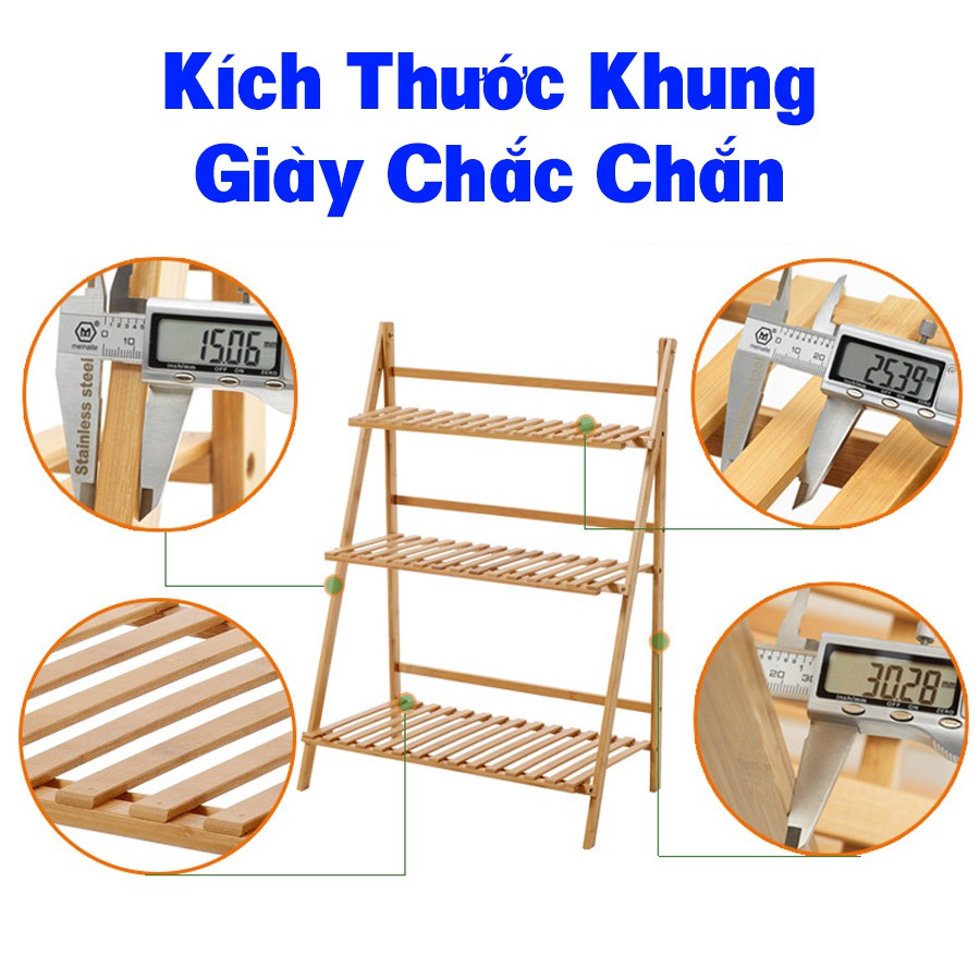 Giá để chậu hoa, cây cảnh, để đồ đa năng bằng gỗ tre tự nhiên Vango V14 sang trọng, hiện đại, sơn phủ bóng chống nước