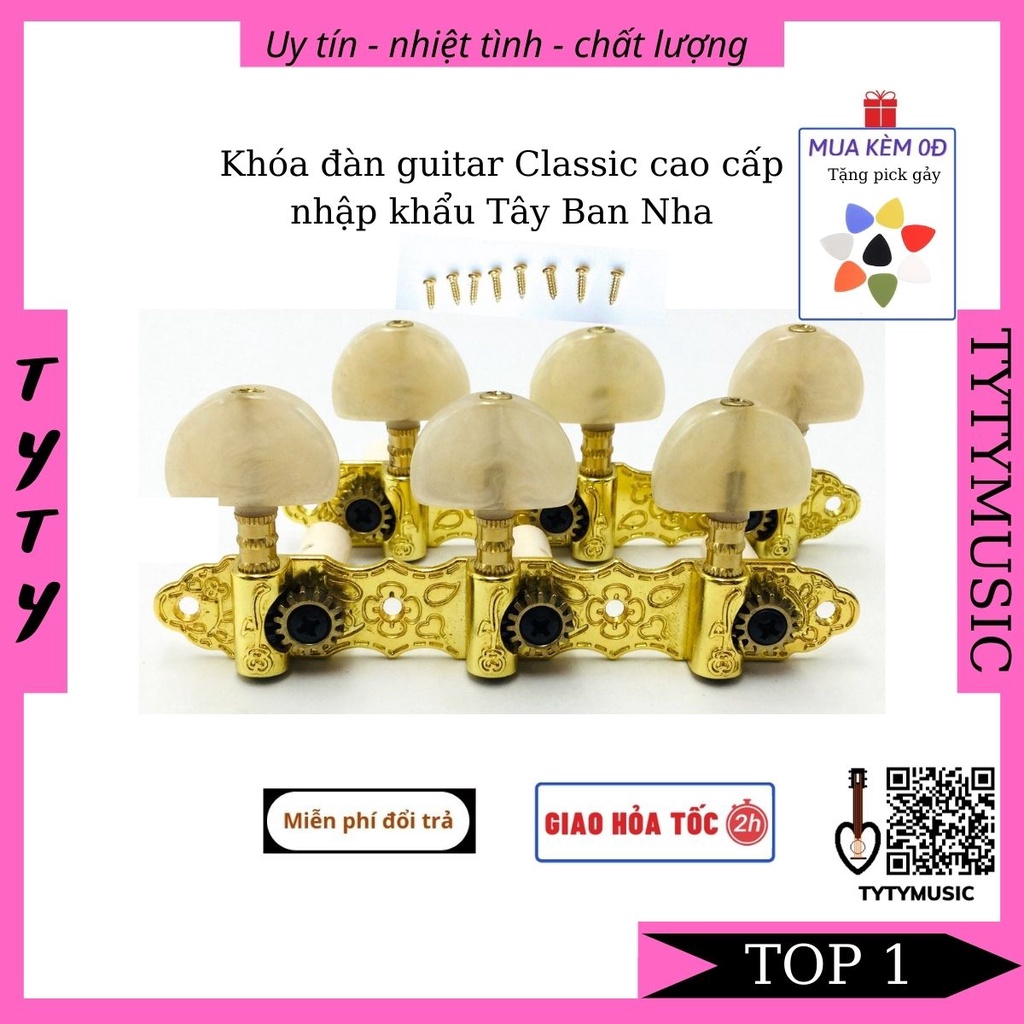 Khóa Đàn Guitar Classic Nhập Khẩu Cao Cấp [tặng kèm ốc vít] TYTYmusic