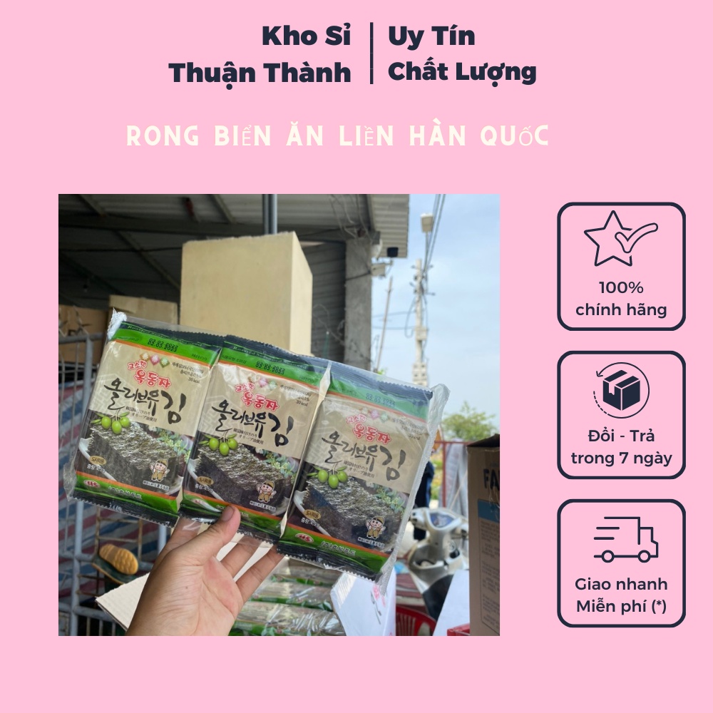 Rong biển ăn liền hàn quốc -Combo 1 Lốc 3 Gói Rong Biển ăn liền Hàn Quốc Gói 4,2g (khosithuanthanh)